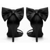 imageCoutgo Womens Ankle Strap High Heels Open Toe Stiletto Bow Tie Knot Heeled Sandals Fashion Wedding Dress Pump ShoesPolish Black