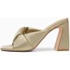 imageCoutgo Womens Chunky Heeled Mules Puffy Knot Square Open Toe Slip On Sandals Summer Evening Party Prom ShoesGold
