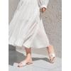 imageCoutgo Womens Dressy Flat Sandals Open Toe Slip on Leather Summer Beach Slide SandalsBeige
