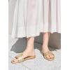 imageCoutgo Womens Dressy Flat Sandals Open Toe Slip on Leather Summer Beach Slide SandalsGold