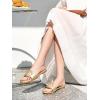 imageCoutgo Womens Dressy Flat Sandals Open Toe Slip on Leather Summer Beach Slide SandalsGold