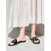 imageCoutgo Womens Dressy Flat Sandals Open Toe Slip on Leather Summer Beach Slide SandalsMirror Cool Black