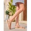 imageCoutgo Womens Flat Sandals Comfortable Arch Support Adjustable Double Strap Lightweight Summer Platform SandalsAlmond