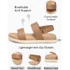 imageCoutgo Womens Flat Sandals Comfortable Arch Support Adjustable Double Strap Lightweight Summer Platform SandalsAlmond