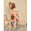 imageCoutgo Womens Flat Sandals Comfortable Arch Support Adjustable Double Strap Lightweight Summer Platform SandalsBeige