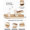 imageCoutgo Womens Flat Sandals Comfortable Arch Support Adjustable Double Strap Lightweight Summer Platform SandalsBeige