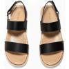 imageCoutgo Womens Flat Sandals Comfortable Arch Support Adjustable Double Strap Lightweight Summer Platform SandalsBlack