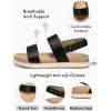 imageCoutgo Womens Flat Sandals Comfortable Arch Support Adjustable Double Strap Lightweight Summer Platform SandalsBlack