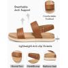 imageCoutgo Womens Flat Sandals Comfortable Arch Support Adjustable Double Strap Lightweight Summer Platform SandalsBrown