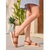imageCoutgo Womens Flat Sandals Comfortable Arch Support Adjustable Double Strap Lightweight Summer Platform SandalsBrown