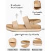 imageCoutgo Womens Flat Sandals Comfortable Arch Support Adjustable Double Strap Lightweight Summer Platform SandalsNude