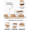imageCoutgo Womens Flat Sandals Comfortable Arch Support Adjustable Double Strap Lightweight Summer Platform SandalsWhite