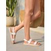 imageCoutgo Womens Flat Sandals Comfortable Arch Support Adjustable Double Strap Lightweight Summer Platform SandalsWhite