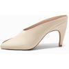imageCoutgo Womens Kitten Heels Mules Open Peep Toe Slide Sandals Slip On Summer Dress ShoesApricot