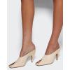 imageCoutgo Womens Kitten Heels Mules Open Peep Toe Slide Sandals Slip On Summer Dress ShoesApricot