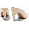 imageCoutgo Womens Kitten Heels Mules Open Peep Toe Slide Sandals Slip On Summer Dress ShoesApricot