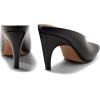 imageCoutgo Womens Kitten Heels Mules Open Peep Toe Slide Sandals Slip On Summer Dress ShoesBlack