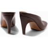 imageCoutgo Womens Kitten Heels Mules Open Peep Toe Slide Sandals Slip On Summer Dress ShoesCoffee