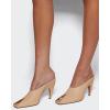 imageCoutgo Womens Kitten Heels Mules Open Peep Toe Slide Sandals Slip On Summer Dress ShoesKhaki