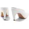 imageCoutgo Womens Kitten Heels Mules Open Peep Toe Slide Sandals Slip On Summer Dress ShoesWhite
