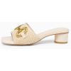 imageCoutgo Womens Slide Sandals Square Open Toe Slip on Comfortable Mules Block Low Heel Metal Chain Dressy ShoesApricot