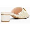 imageCoutgo Womens Slide Sandals Square Open Toe Slip on Comfortable Mules Block Low Heel Metal Chain Dressy ShoesCream White