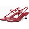imageCoutgo Womens Strappy Heeled Sandals Kitten Low Heel Open Toe Ankle Strap Party Wedding Dress ShoesBurgundy