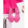 imageCoutgo Womens Strappy Heeled Sandals Kitten Low Heel Open Toe Ankle Strap Party Wedding Dress ShoesHot Pink