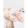 imageCoutgo Womens Strappy Heeled Sandals Kitten Low Heel Open Toe Ankle Strap Party Wedding Dress ShoesNude Pink