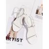 imageCoutgo Womens Strappy Heeled Sandals Kitten Low Heel Open Toe Ankle Strap Party Wedding Dress ShoesWhite