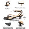 imageCoutgo Womens Strappy Low Kitten Heels Sandals Open Square Toe Flip Flop Summer Dress Party ShoesBlack