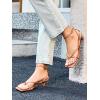 imageCoutgo Womens Strappy Low Kitten Heels Sandals Open Square Toe Flip Flop Summer Dress Party ShoesCamel