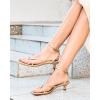 imageCoutgo Womens Strappy Low Kitten Heels Sandals Open Square Toe Flip Flop Summer Dress Party ShoesGold