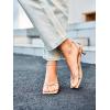 imageCoutgo Womens Strappy Low Kitten Heels Sandals Open Square Toe Flip Flop Summer Dress Party ShoesNude