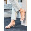 imageCoutgo Womens Strappy Low Kitten Heels Sandals Open Square Toe Flip Flop Summer Dress Party ShoesWhite