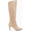 imageCoutgo Womens Wide Calf Knee High Boots Stiletto High Heel Pointed Toe Side Zipper Suede Long Boots Winter ShoesKhaki
