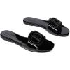 imageCoutgo Womens Dressy Flat Sandals Open Toe Slip on Leather Summer Beach Slide SandalsMirror Cool Black