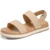 imageCoutgo Womens Flat Sandals Comfortable Arch Support Adjustable Double Strap Lightweight Summer Platform SandalsNude