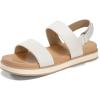 imageCoutgo Womens Flat Sandals Comfortable Arch Support Adjustable Double Strap Lightweight Summer Platform SandalsWhite