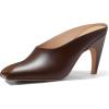 imageCoutgo Womens Kitten Heels Mules Open Peep Toe Slide Sandals Slip On Summer Dress ShoesCoffee
