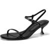 imageCoutgo Womens Strappy Heeled Sandals Kitten Low Heel Open Toe Ankle Strap Party Wedding Dress ShoesBlack