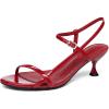 imageCoutgo Womens Strappy Heeled Sandals Kitten Low Heel Open Toe Ankle Strap Party Wedding Dress ShoesBurgundy