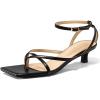 imageCoutgo Womens Strappy Low Kitten Heels Sandals Open Square Toe Flip Flop Summer Dress Party ShoesBlack