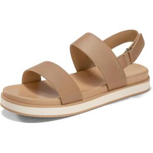 imageCoutgo Womens Flat Sandals Comfortable Arch Support Adjustable Double Strap Lightweight Summer Platform SandalsAlmond