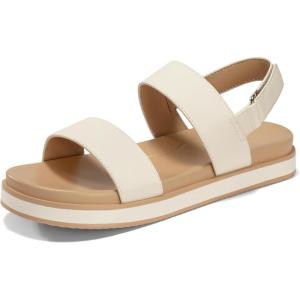 imageCoutgo Womens Flat Sandals Comfortable Arch Support Adjustable Double Strap Lightweight Summer Platform SandalsBeige