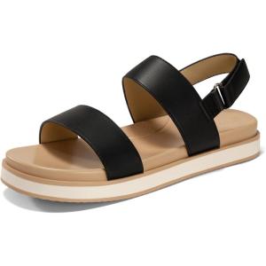 imageCoutgo Womens Flat Sandals Comfortable Arch Support Adjustable Double Strap Lightweight Summer Platform SandalsBlack