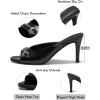 imageCoutgo Womens Heeled Mules Peep Toe High Heels Backless Dress Shoes Summer Slide Sandals with Metal ChainBlack