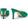 imageCoutgo Womens Heeled Mules Peep Toe High Heels Backless Dress Shoes Summer Slide Sandals with Metal ChainGreen