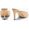 imageCoutgo Womens Heeled Mules Peep Toe High Heels Backless Dress Shoes Summer Slide Sandals with Metal ChainKhaki