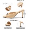 imageCoutgo Womens Heeled Mules Peep Toe High Heels Backless Dress Shoes Summer Slide Sandals with Metal ChainKhaki